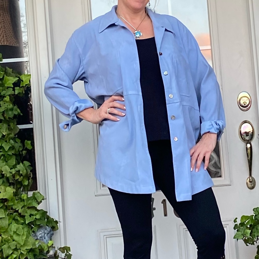 Maternity buttery soft button up shirt.
